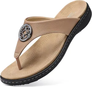 SHIBEVER Womens Flat Thong Sandals: Comfortable Walking Summer Casual Flip Flops for Women