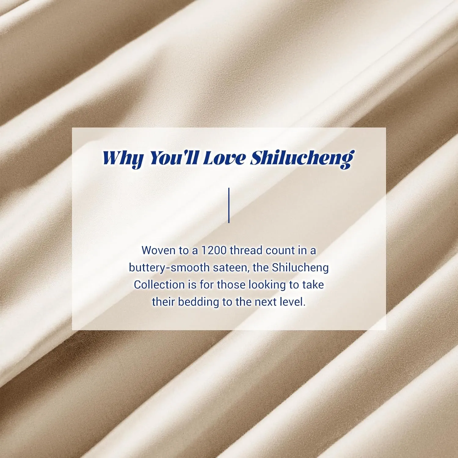 Shilucheng 1200 Thread Count Cotton Sheets Set，Luxury 100% Egyptian Cotton Bed Sheets，5-Star Hotel Quality Sheets, Breathable & Cooling, 16 Inch Deep Pocket - 4 Piece (Beige, King)