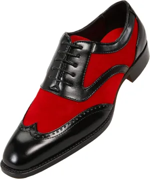 Sio Mens Two-Tone Suede Smooth Wingtip Oxford Dress Shoe: Style Brighton