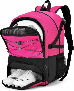 Soccer Backpack with Ball Holder &Soccer bag With Shoe Compartment, Water-Resistant Sports Bag for Soccer, Basketball, Football, Volleyball