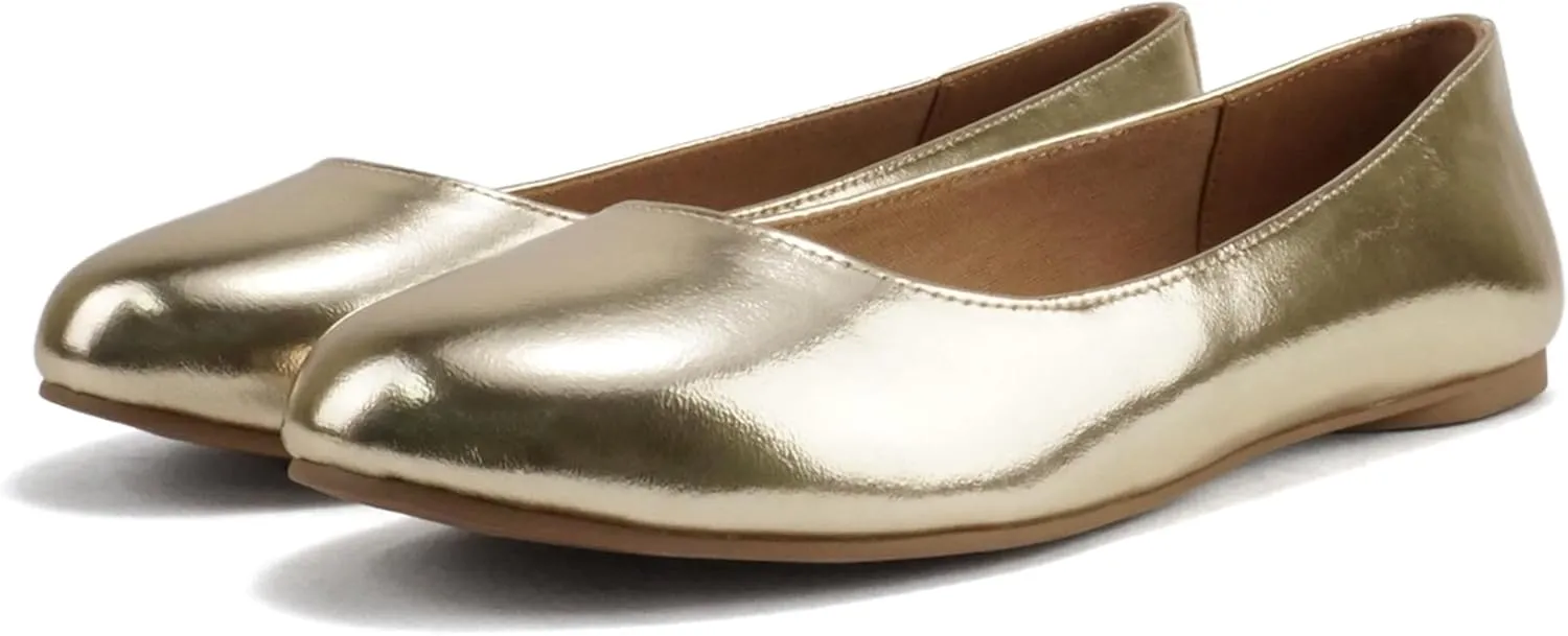 Soda Kreme Comfortable Basic Shoes Women Ballet Flat Round Toe Gel Insole