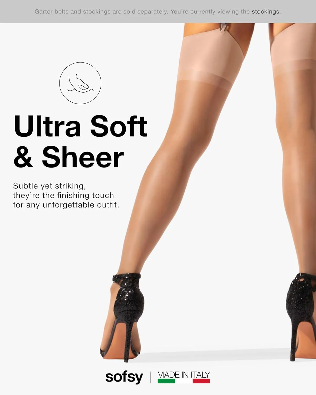 sofsy 6-Strap Retro High Waist Mesh Garter Belt | Suspender Lingerie for Women's Thigh High Stockings with Metal Clips