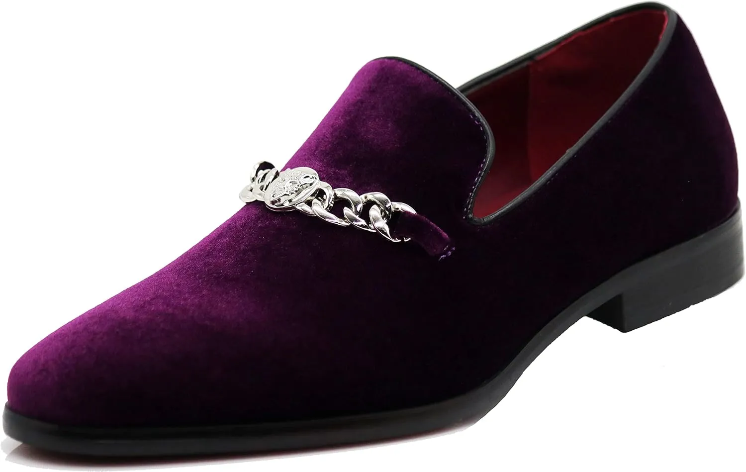 SP34 Men's Vintage Fashion Chain Buckle Dress Loafers Slip On Shoes Tuxedo Dress Shoes
