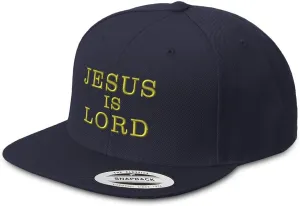 Speedy Pros Snapback Hat for Men Flat Brim Hats Jesus is Lord God Christ Christian Religious Embroidered Flat Bill Hat