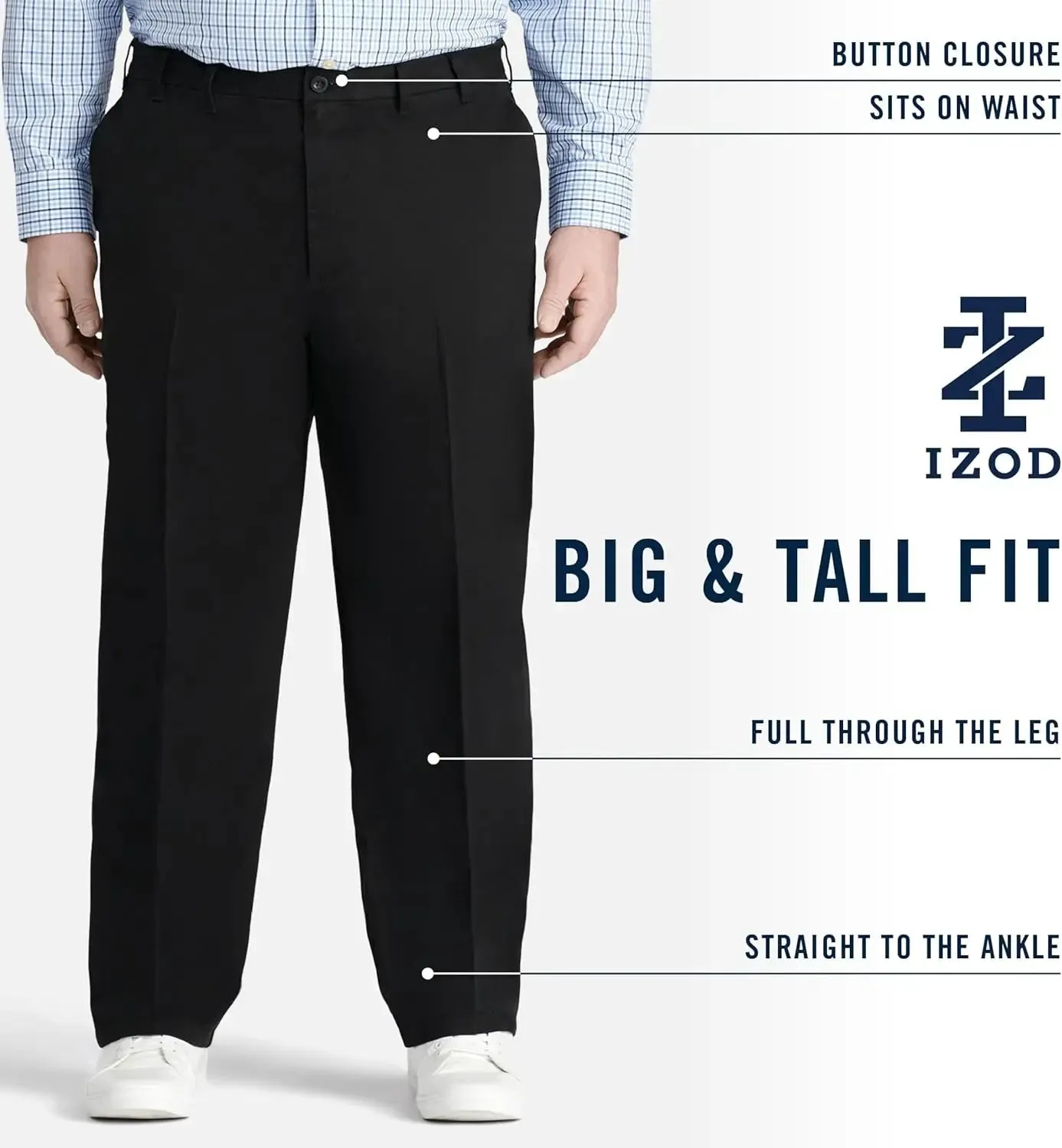 Sport Flex Big Men's Flat Front Pants