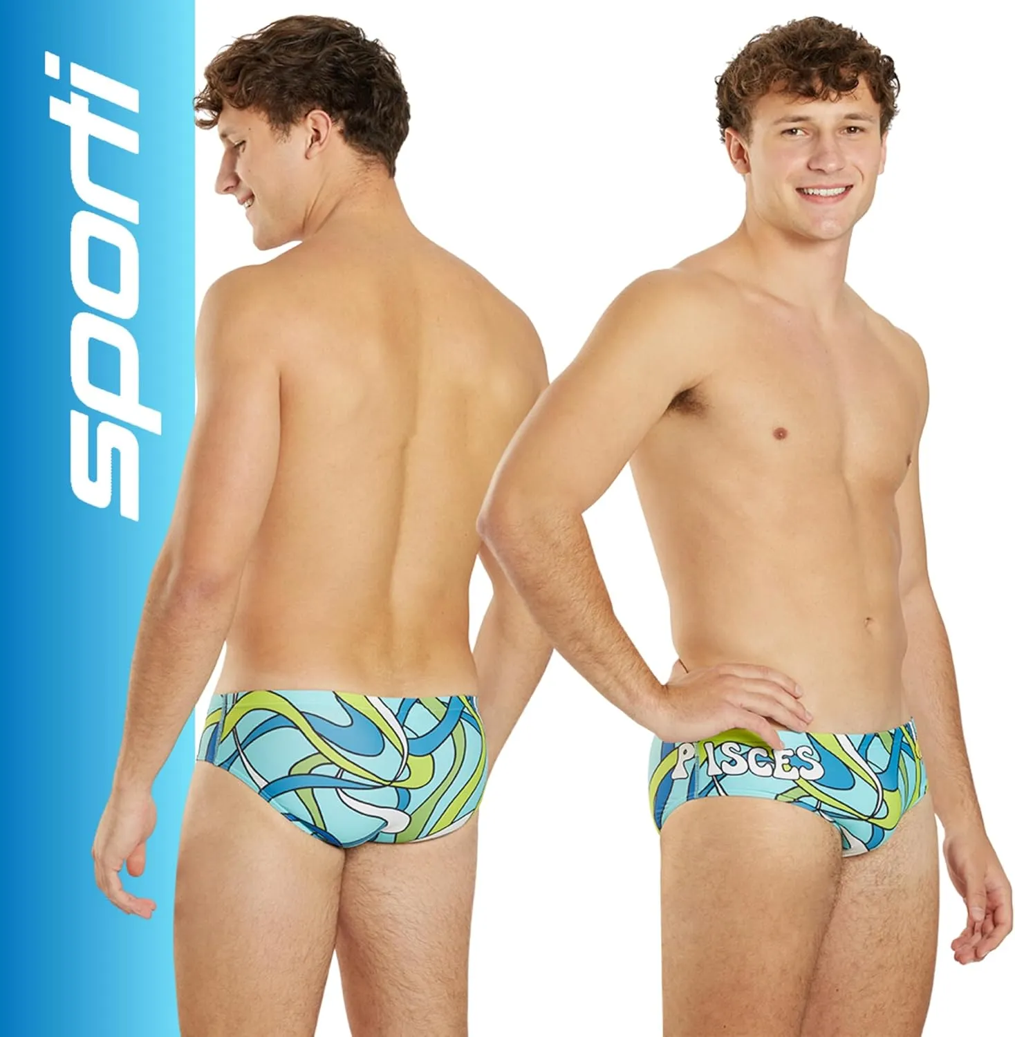 Sporti Men's Swim Briefs - Swimsuit Training Bathing Suit for Swimmers - Men's Athletic Swimwear Briefs for Lap Swimming