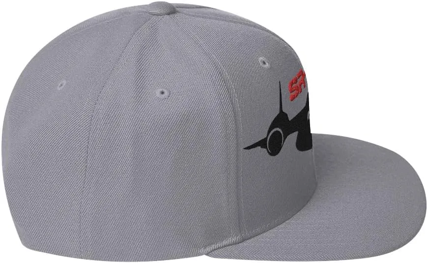 SR-71 Blackbird Spy Plane Front View Silhouette Military Aviation Art Pilots Aircraft Enthusiasts Embroidered Snapback Hat