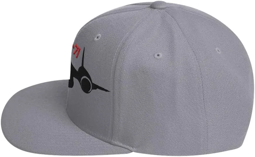 SR-71 Blackbird Spy Plane Front View Silhouette Military Aviation Art Pilots Aircraft Enthusiasts Embroidered Snapback Hat