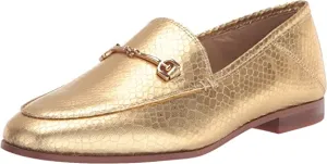 Stack Weekly deal Heel Toe Loafers Slip Sam Loraine Boa Almond Metallic On Edelman Wide Gold Weekly deal