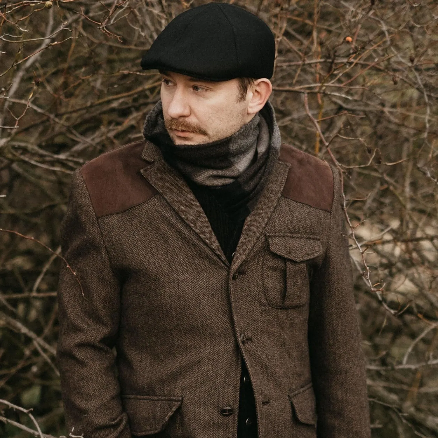 Sterkowski Rusty Duckbill Cap | Wool Flat Cap for Men and Women | Warm 6 Panels Scally Cap