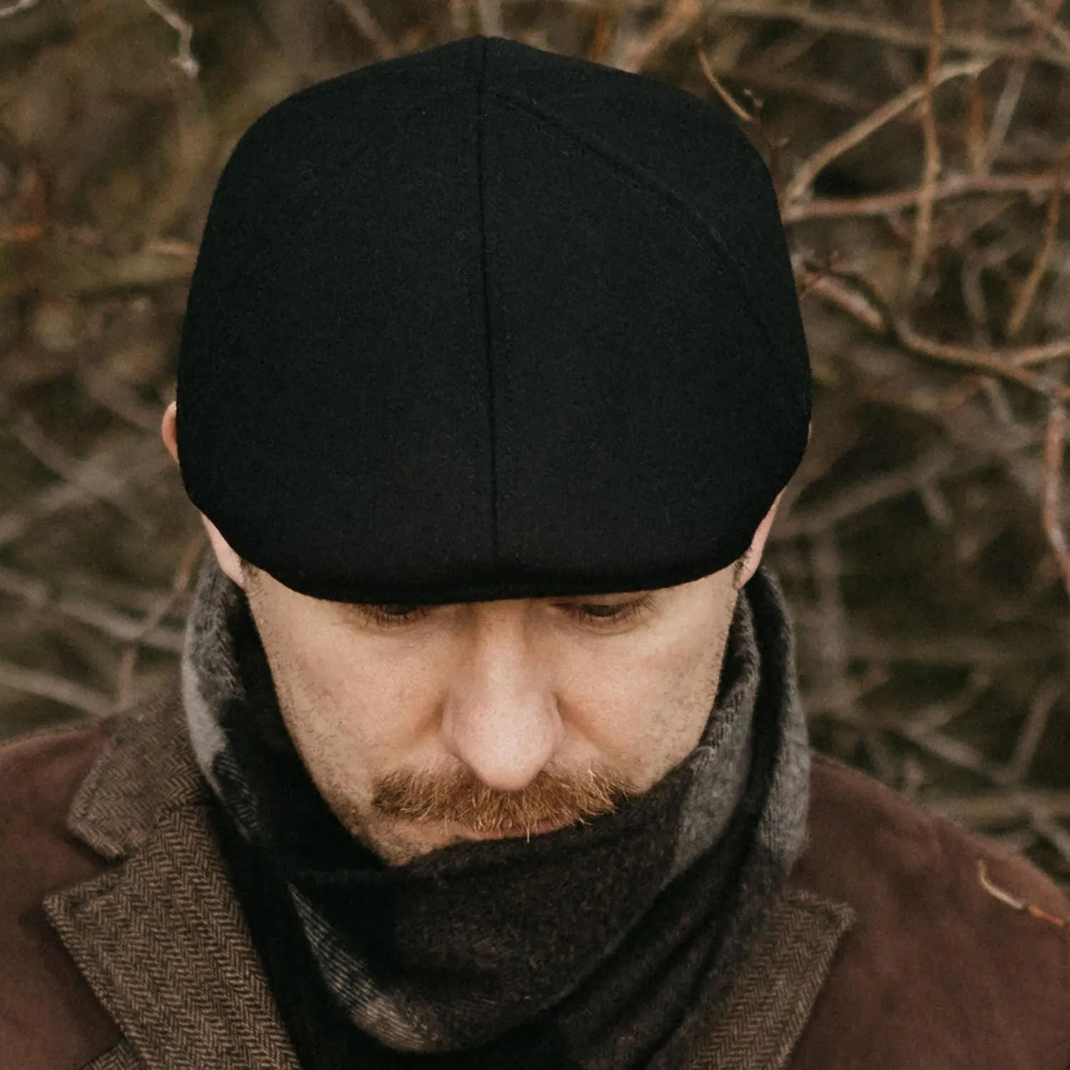 Sterkowski Rusty Duckbill Cap | Wool Flat Cap for Men and Women | Warm 6 Panels Scally Cap