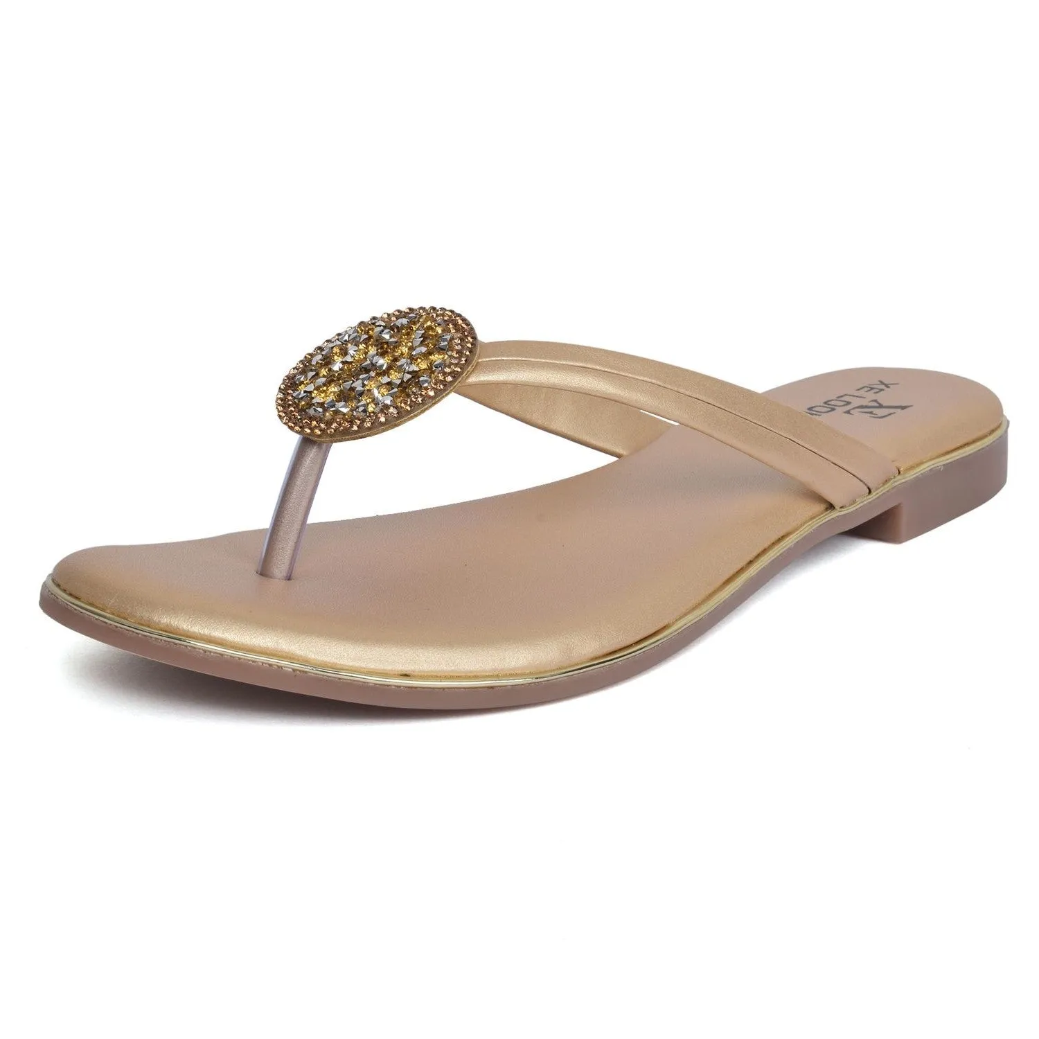Stone Embellished Fashionable & Comfortable Flat Slippers