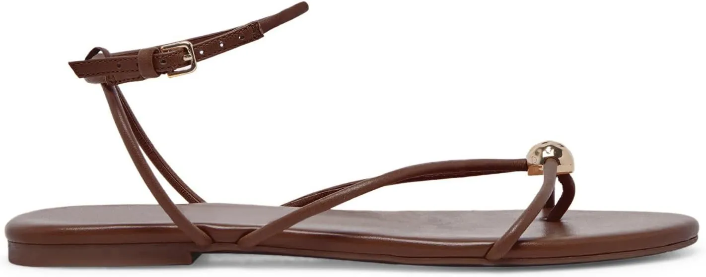 Strappy Flat Sandals for Women Comfortable Open Round Toe Sandals Dressy Beach Thong Flip Flop Slides