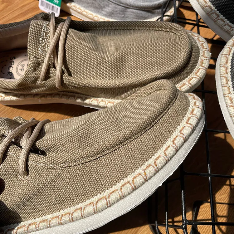 Summer Men's Flat Linen Fisherman Shoes