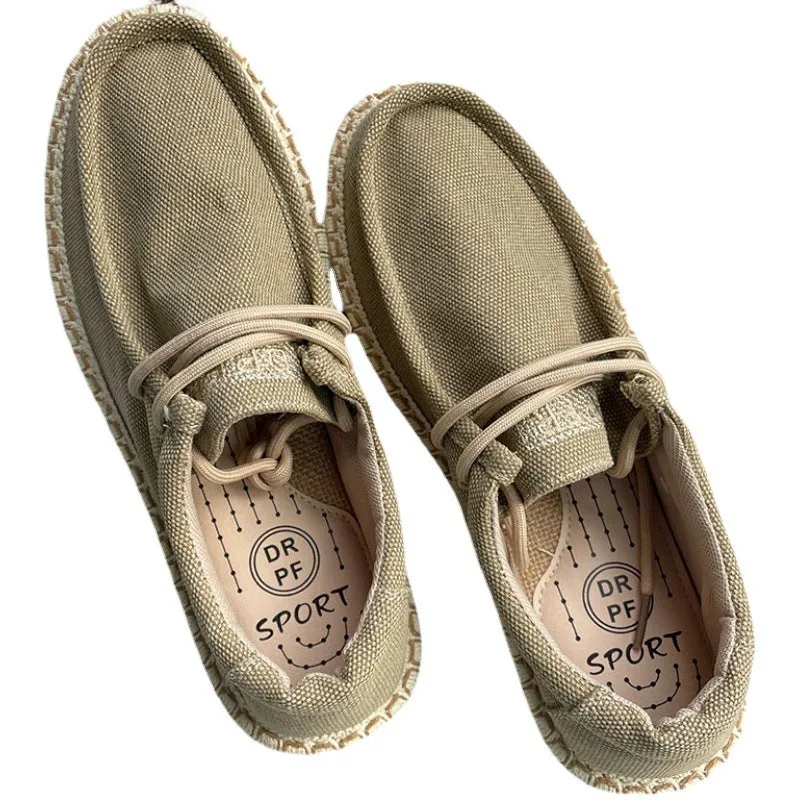 Summer Men's Flat Linen Fisherman Shoes