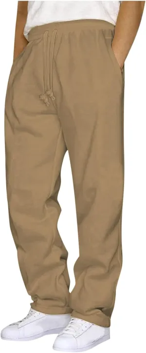 Sweatpants for Men Elastic Waist Relaxed Sweat Pants Baggy Trousers Athletic Breathable Sweatpants with Pockets