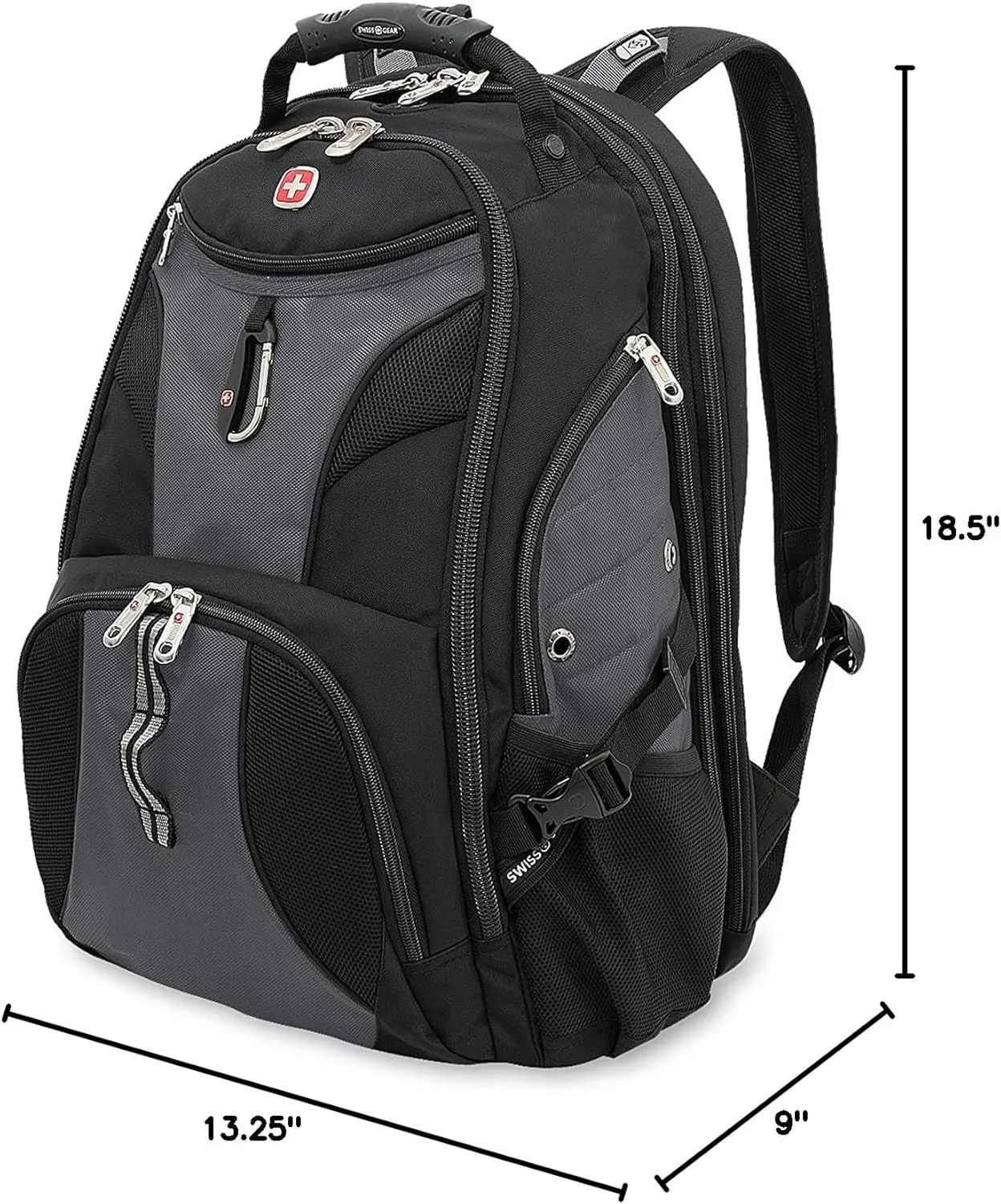 SwissGear 1900 Scansmart TSA 17 Laptop Backpack, Grey/Black, 19-Inch