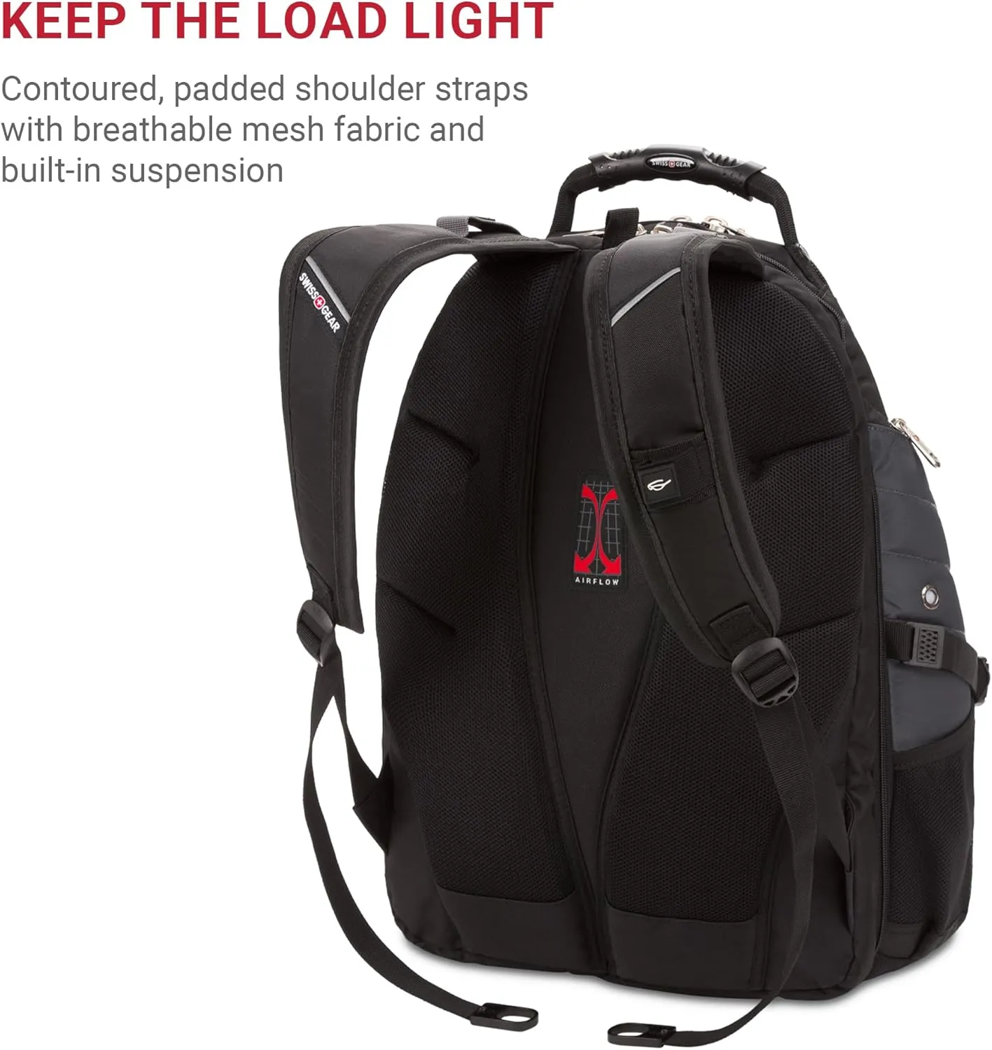 SwissGear 1900 Scansmart TSA 17 Laptop Backpack, Grey/Black, 19-Inch