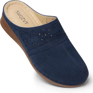 SWQZVT Clogs for Women Mules Slip-On: Closed Toe Clog - Comfortable Dressy Mule