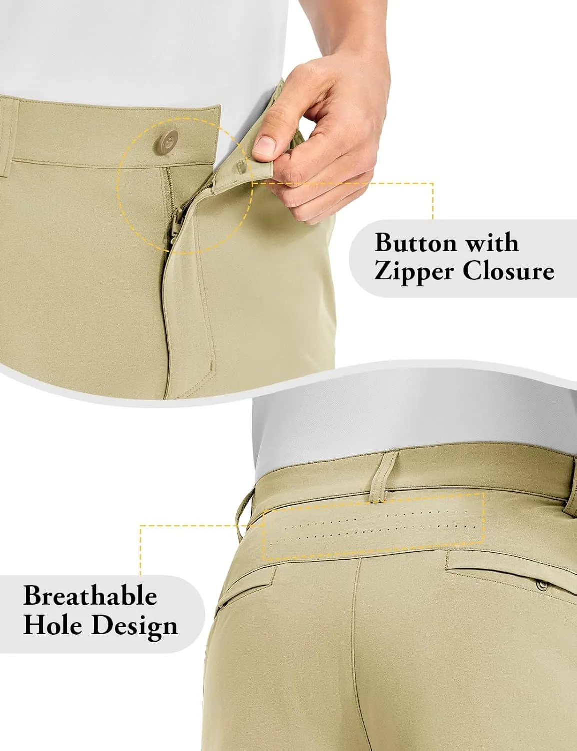 TBMPOY Men's Golf Shorts 10" Quick Dry Lightweight Stretch Dress for Flat Front Work Casual Hiking Shorts with 4 Pockets