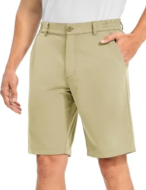 TBMPOY Men's Golf Shorts 10" Quick Dry Lightweight Stretch Dress for Flat Front Work Casual Hiking Shorts with 4 Pockets