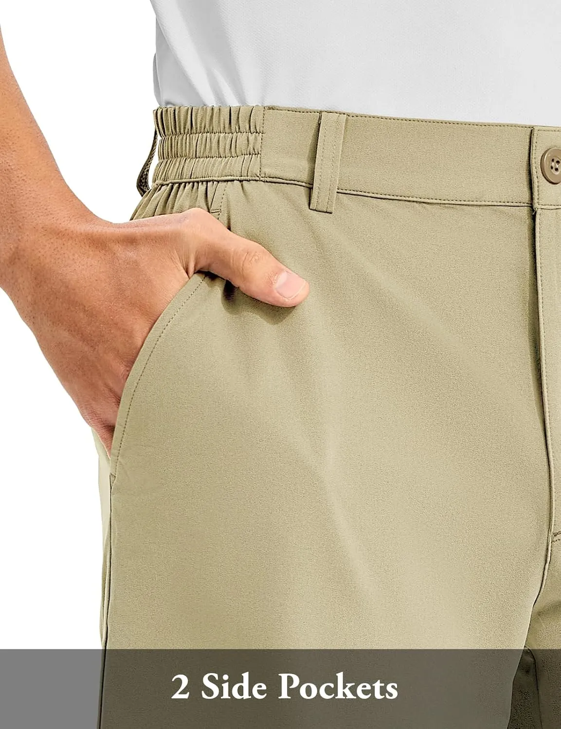 TBMPOY Men's Golf Shorts 10" Quick Dry Lightweight Stretch Dress for Flat Front Work Casual Hiking Shorts with 4 Pockets