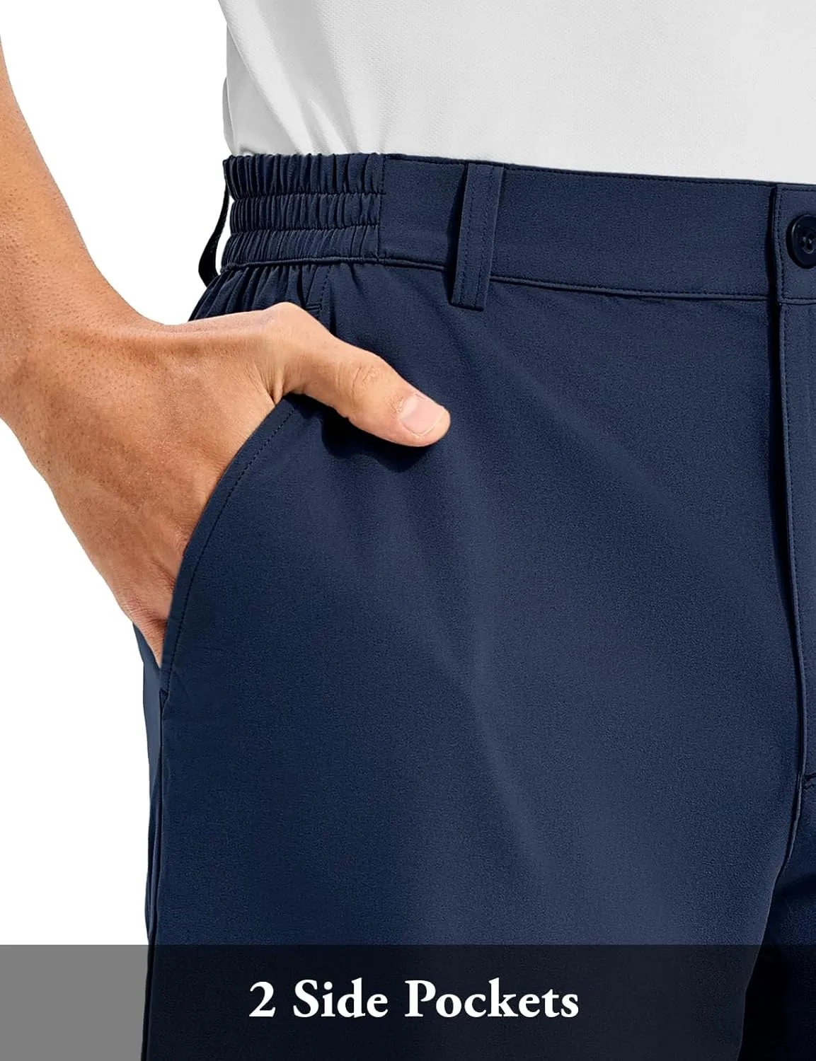 TBMPOY Men's Golf Shorts 10" Quick Dry Lightweight Stretch Dress for Flat Front Work Casual Hiking Shorts with 4 Pockets