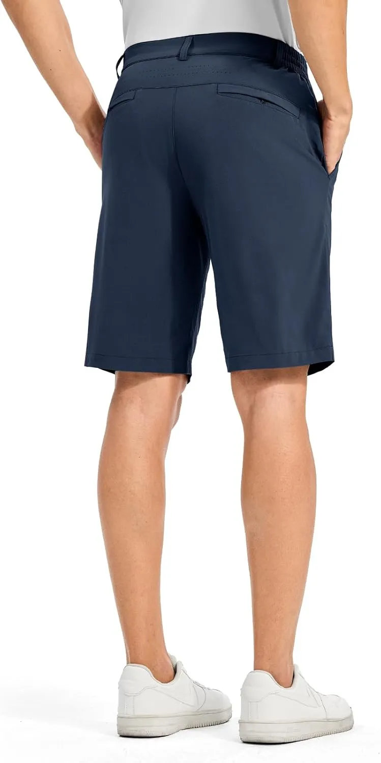 TBMPOY Men's Golf Shorts 10" Quick Dry Lightweight Stretch Dress for Flat Front Work Casual Hiking Shorts with 4 Pockets