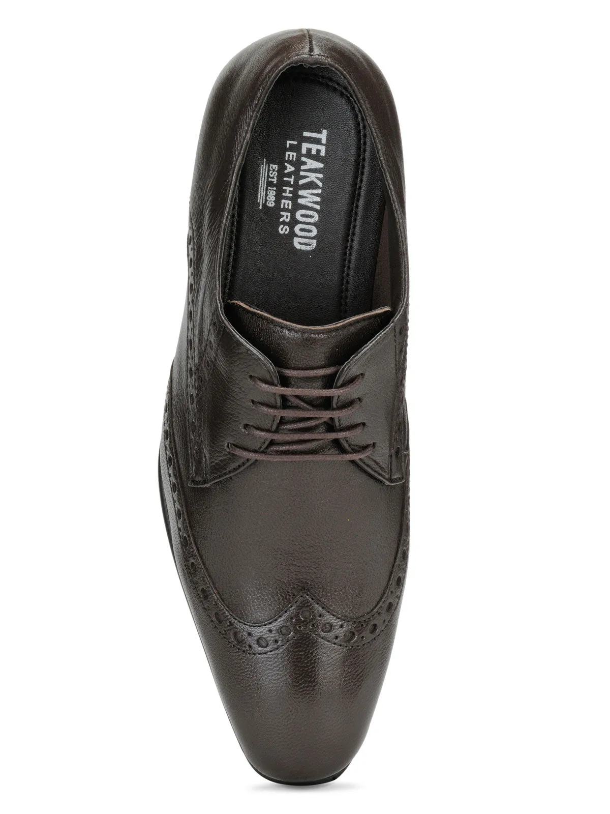 Teakwood Leather Men's Brown Derby Shoes