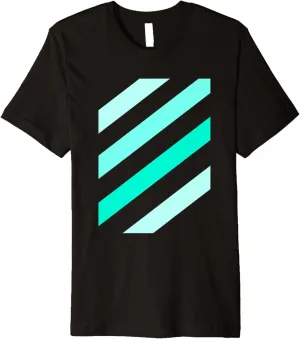 Teal Aqua Stripe Shades Teal Aqua Graphic Premium T-Shirt