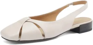TinaCus Handmade Square Toe Genuine Leather Women's Comfortable Flat Slingback Sandals