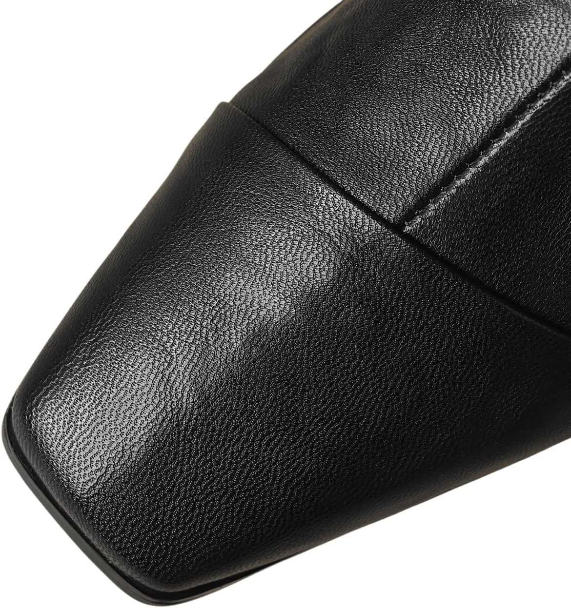 TinaCus Women's Square Toe Genuine Leather Handmade Back Zipper Comfortable Flat Booties