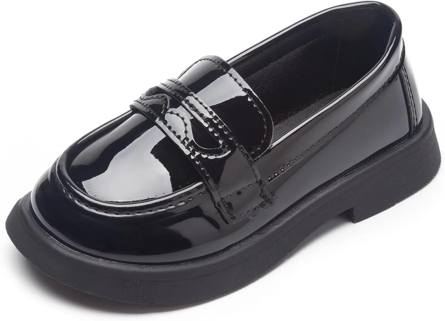 Toddler Girls PU Leather Solid Color Flat Dress British Style Princess Loafer Shoes for School Students