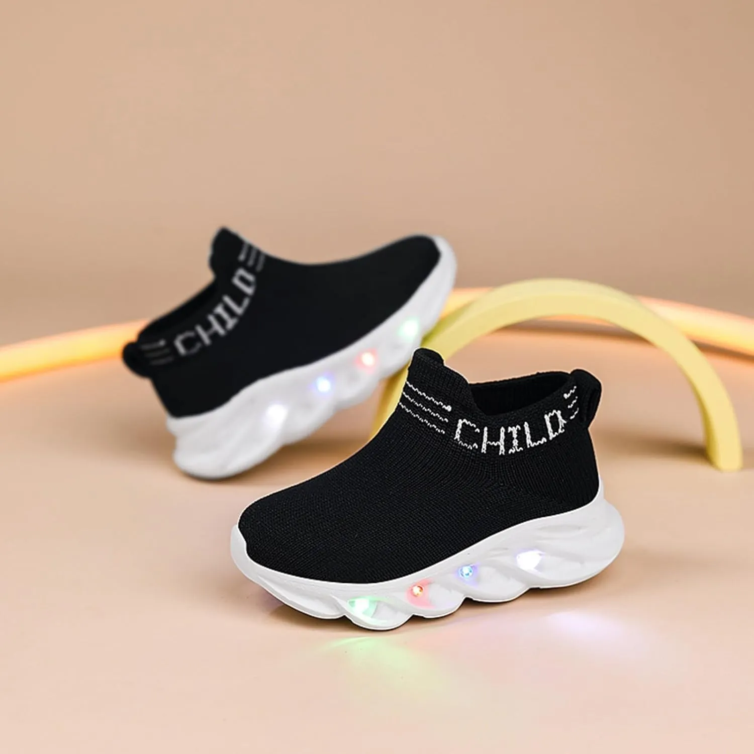 Toddler Light Up Shoes Little Kids Led Sneaker Breathable First Walking Athletic Casual Mesh Boys Girls Shoe