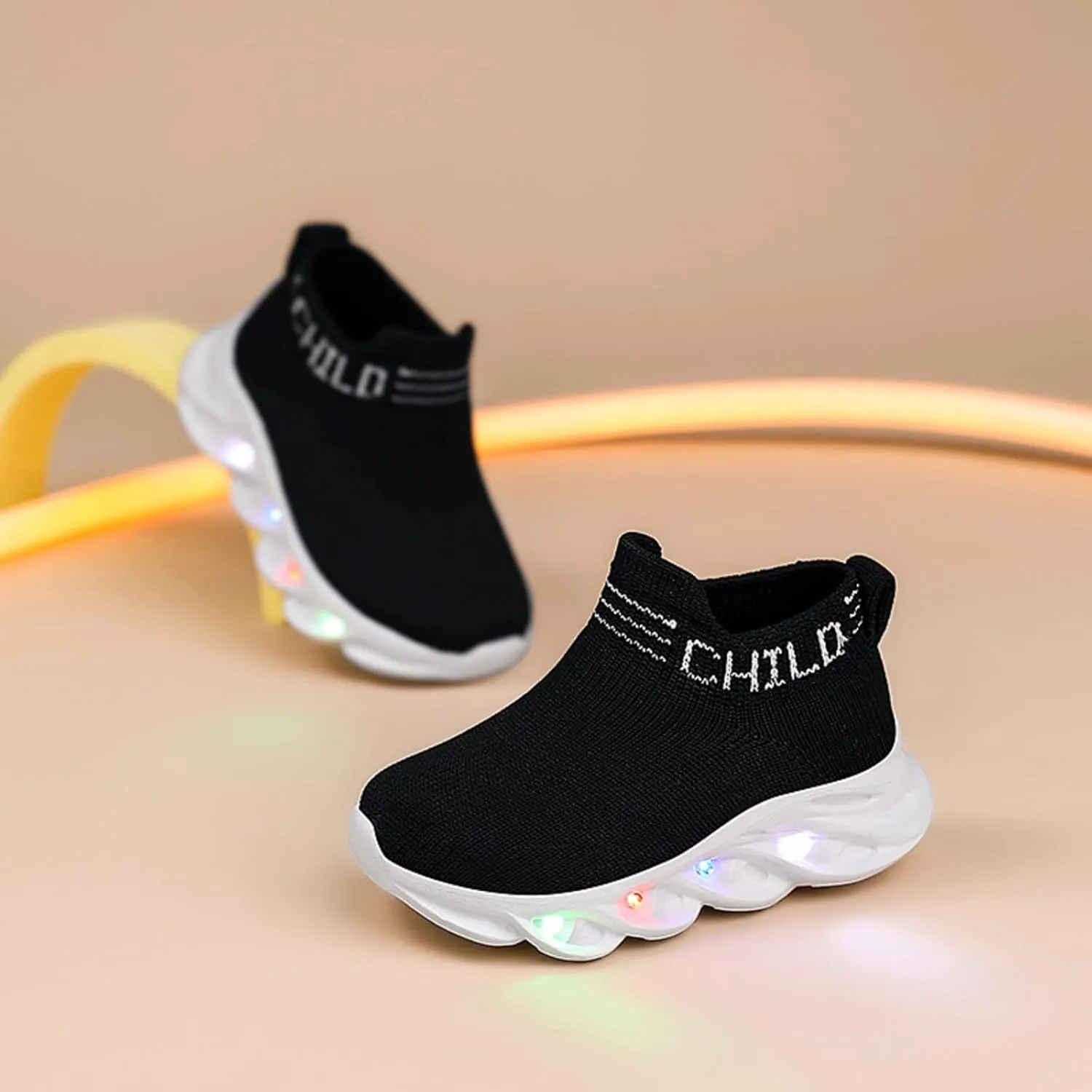Toddler Light Up Shoes Little Kids Led Sneaker Breathable First Walking Athletic Casual Mesh Boys Girls Shoe