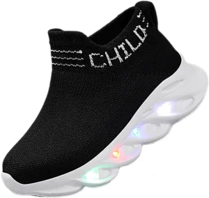 Toddler Light Up Shoes Little Kids Led Sneaker Breathable First Walking Athletic Casual Mesh Boys Girls Shoe