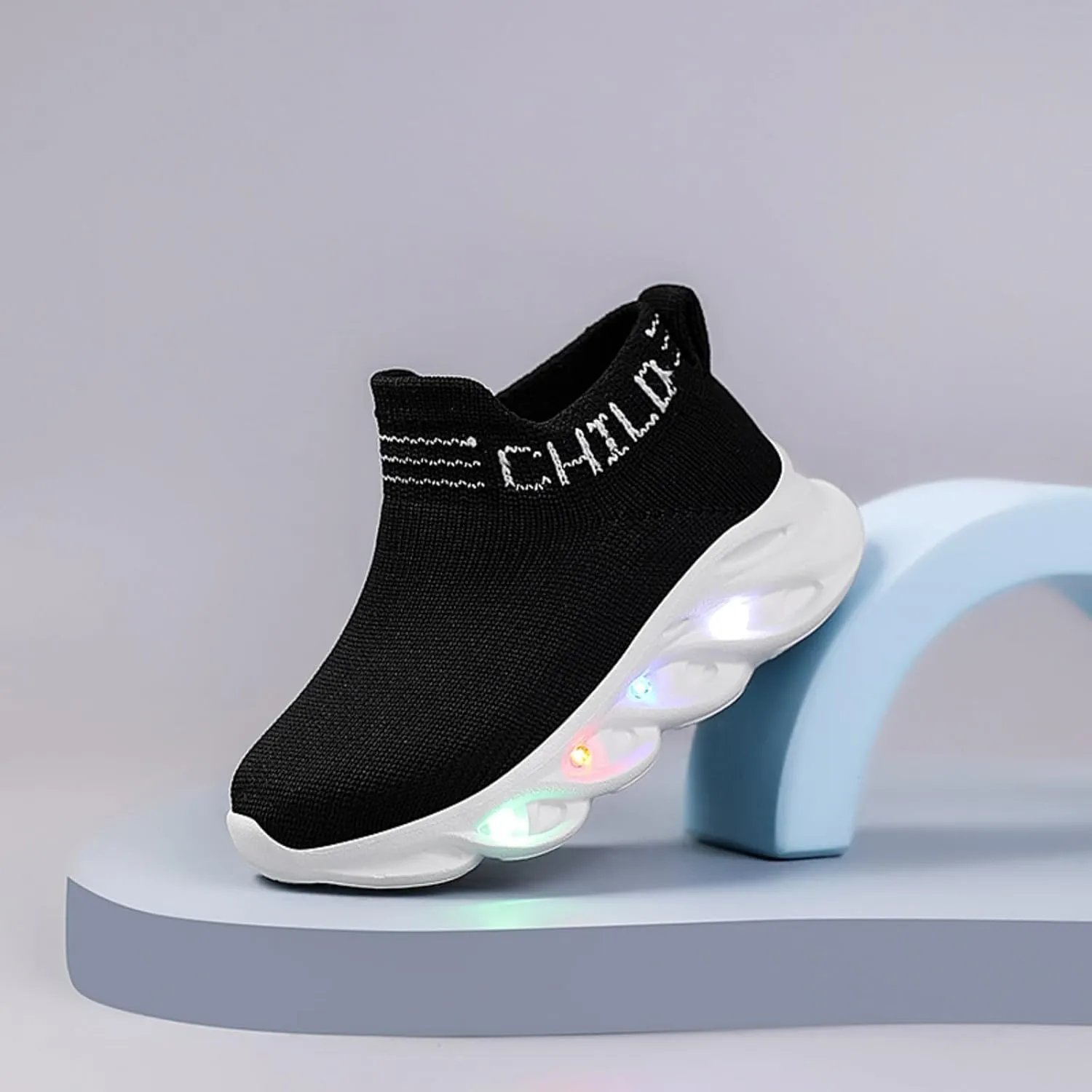 Toddler Light Up Shoes Little Kids Led Sneaker Breathable First Walking Athletic Casual Mesh Boys Girls Shoe