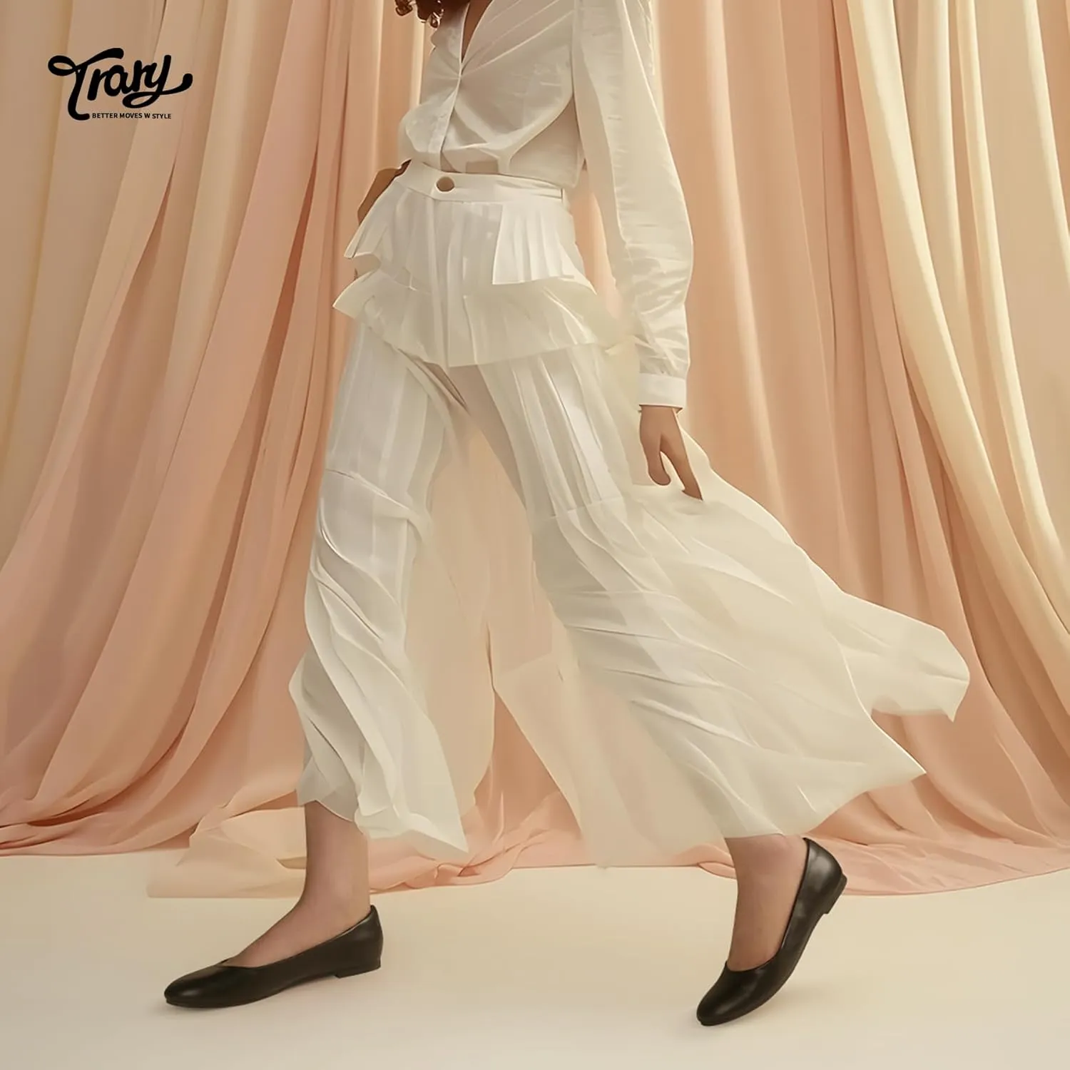 Trary Flats for Women Dressy Comfortable, Ballet Flat,Black Nude Flats Shoes