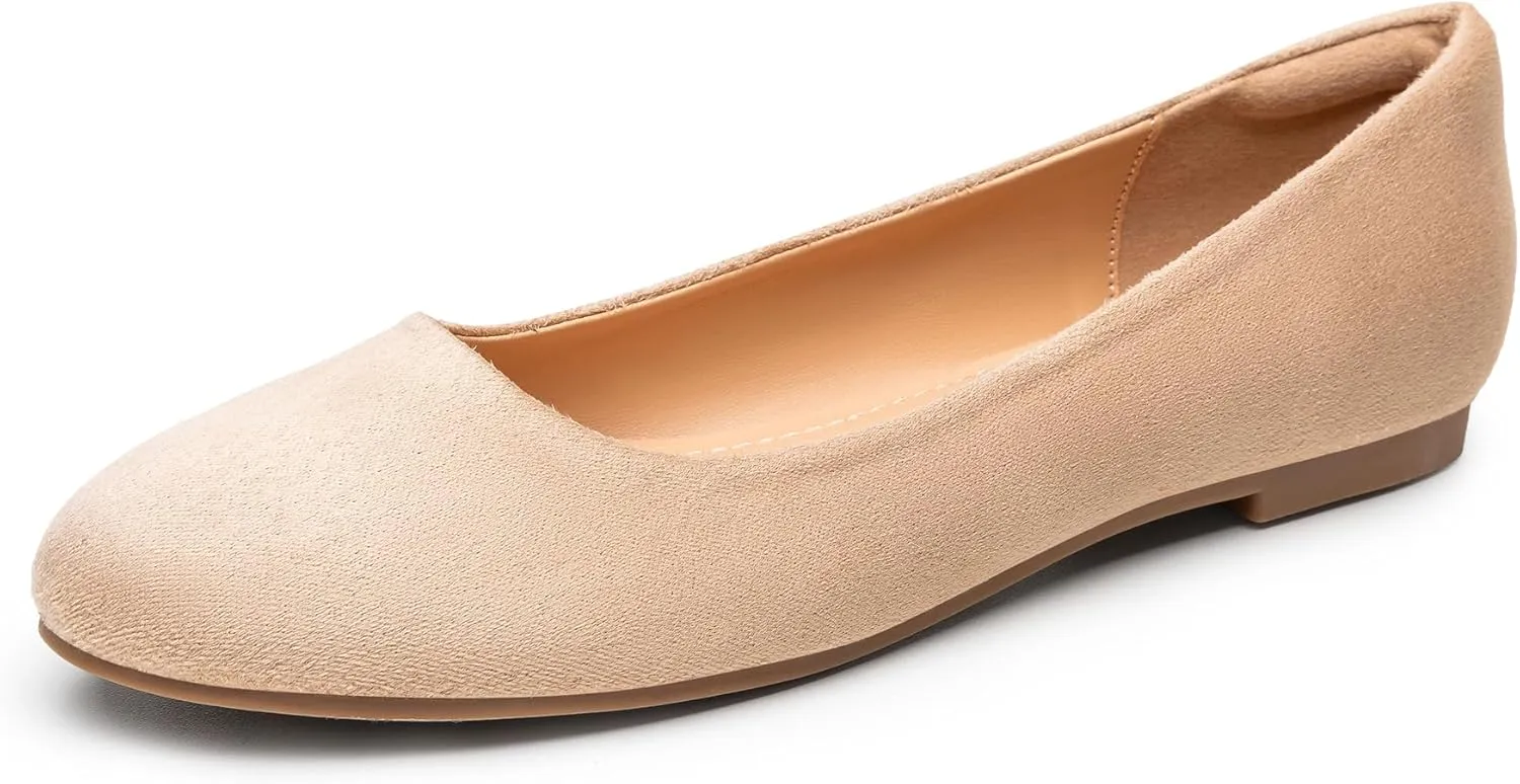 Trary Flats for Women Dressy Comfortable, Ballet Flat,Black Nude Flats Shoes
