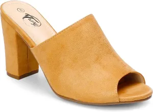 Trary Heels Sandals for Women, Women's Chunky Block High Heels Open Toe Heels Sandals Slip on Mules Comfortable Casual Dressy Black White Pink Brown Pumps