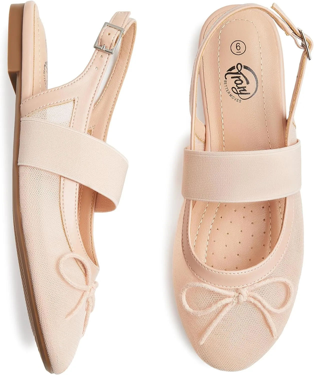 Trary Mary Jane Ballet Flats, Black Flats for Women, Ankle Strap Dressy Comfortable Flats