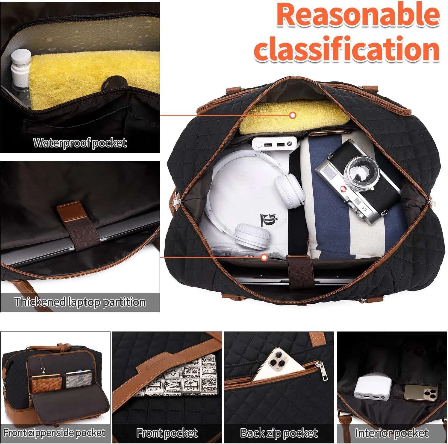Travel Bag for Women: 21" Large Weekender Bags for Women with Shoe Compartment & Toiletry Bags, 3PCS Overnight Duffel Tote for Carry on Weekend Travel Business Trip Airplane Traveling, Gym