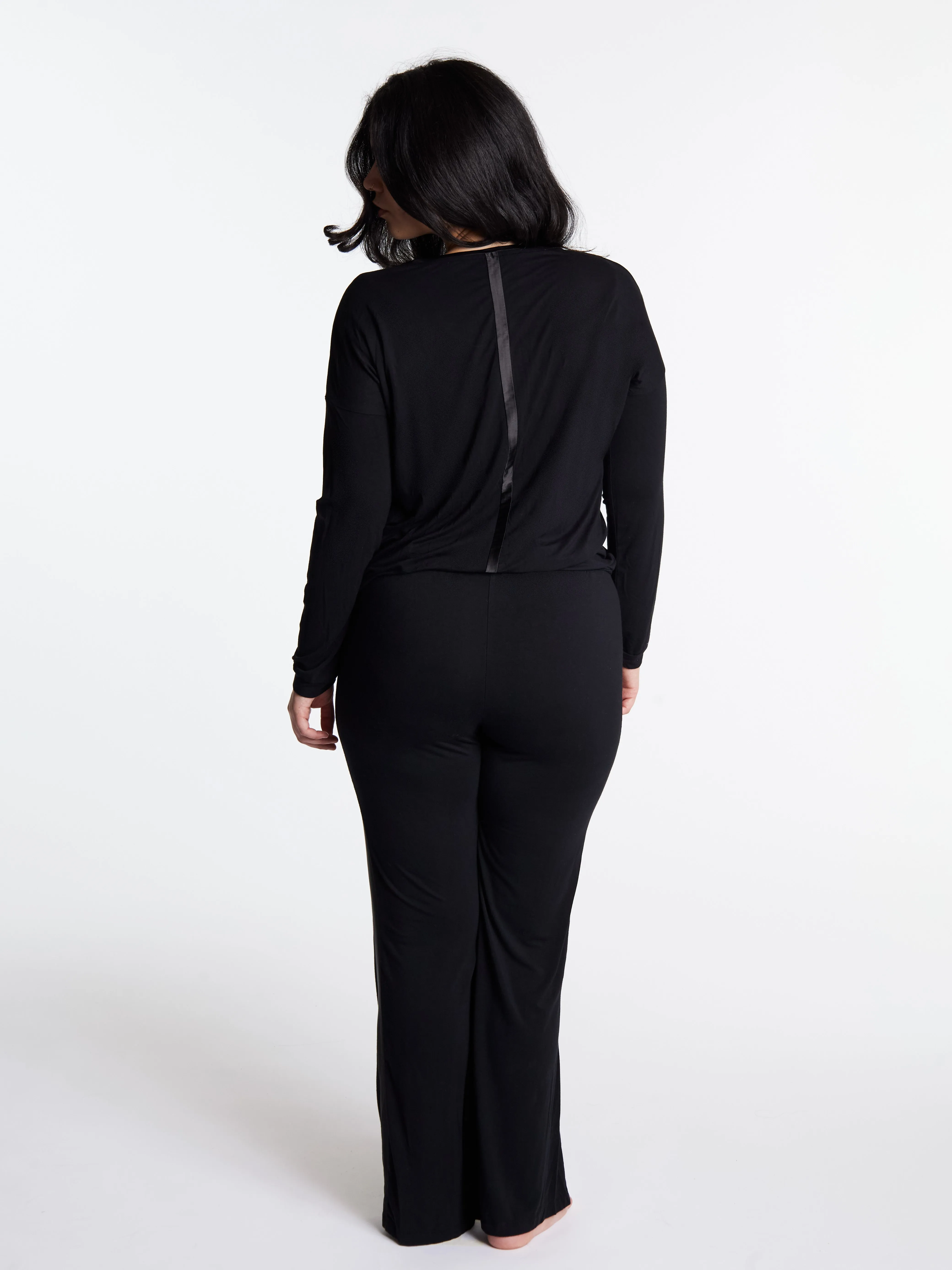 Tuxedo striped lounge pants with muffin-free waistband & pockets, Bamboo