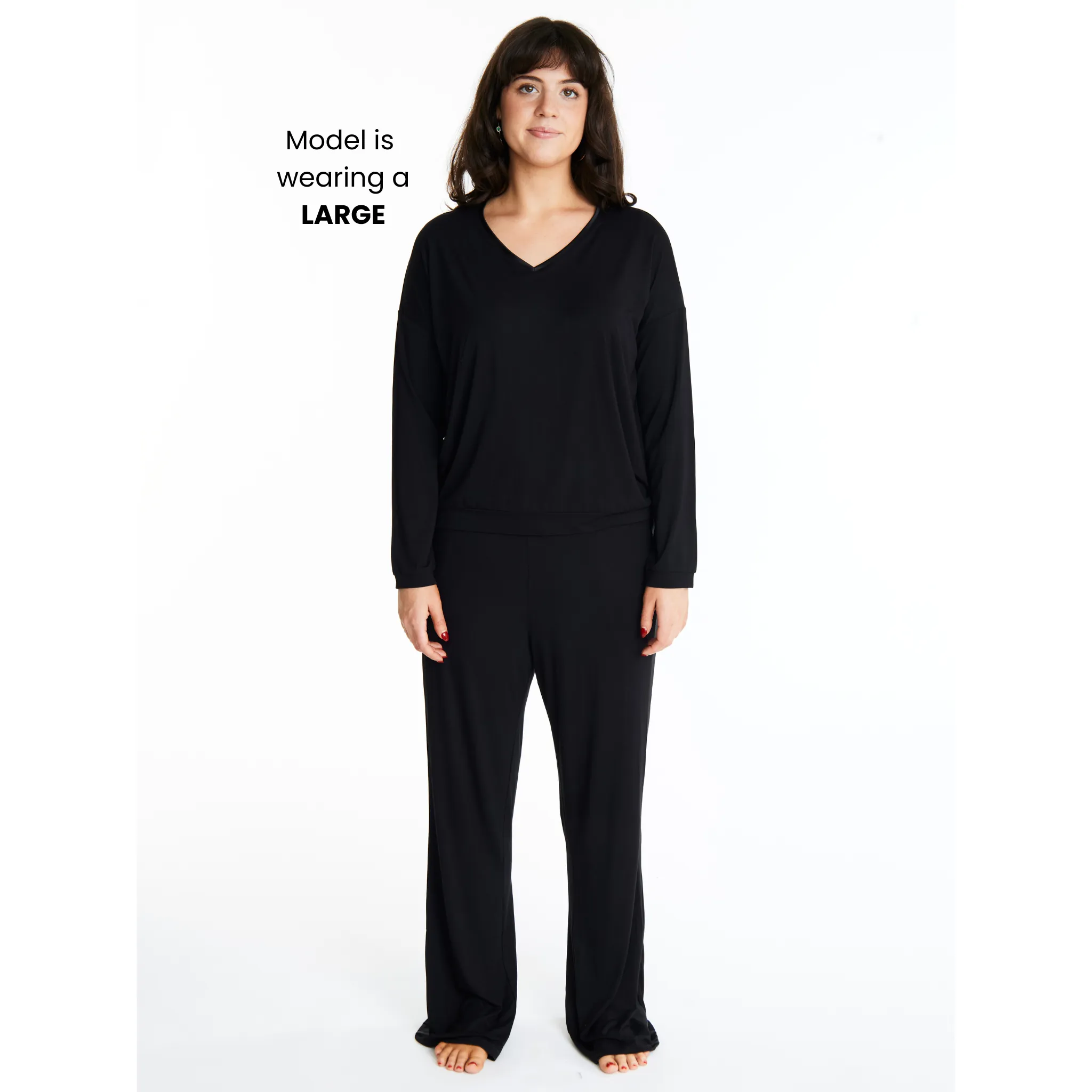 Tuxedo striped lounge pants with muffin-free waistband & pockets, Bamboo