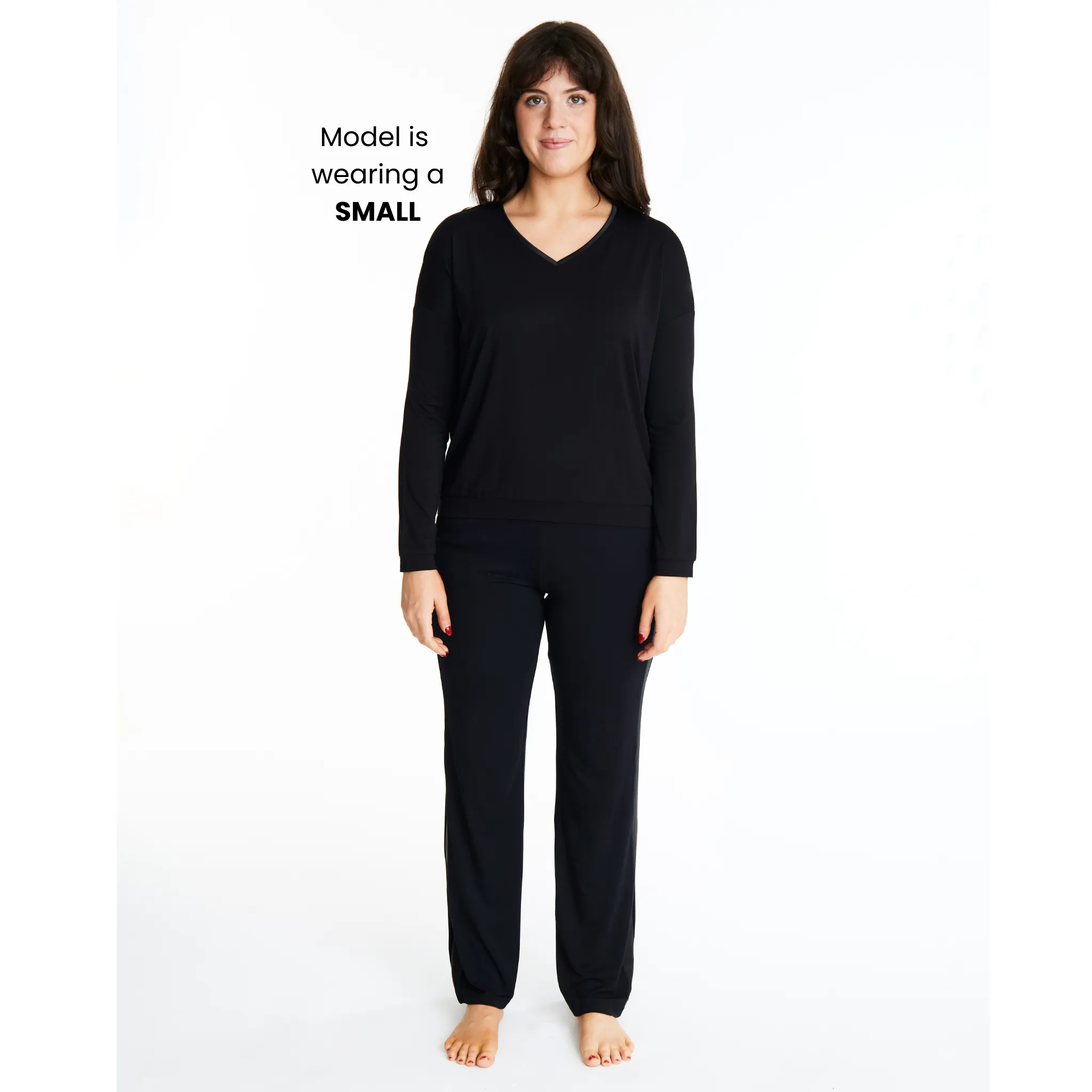Tuxedo striped lounge pants with muffin-free waistband & pockets, Bamboo