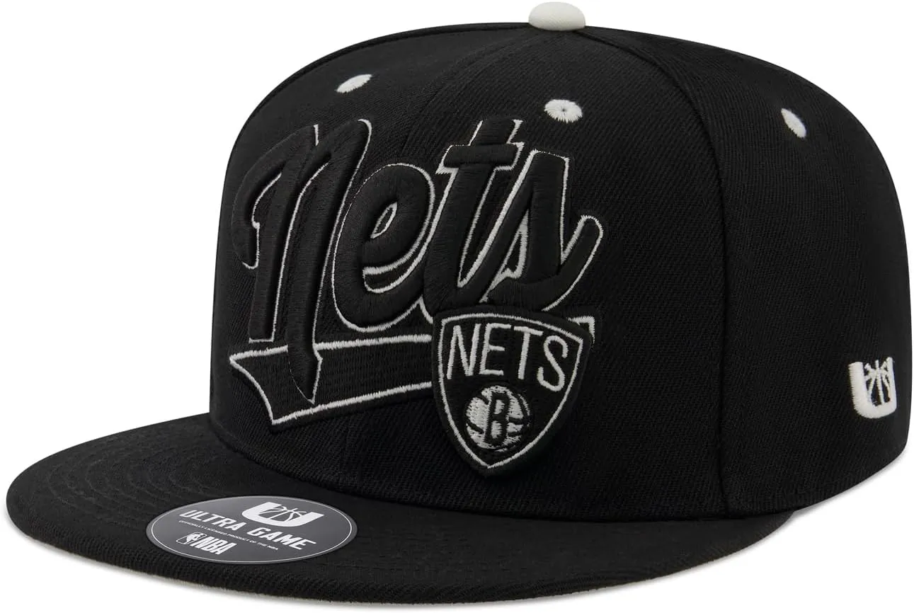 Ultra Game Youth NBA Official 8-20 Snap Back 3D Embroidered Team Logo Baseball Cap Hat