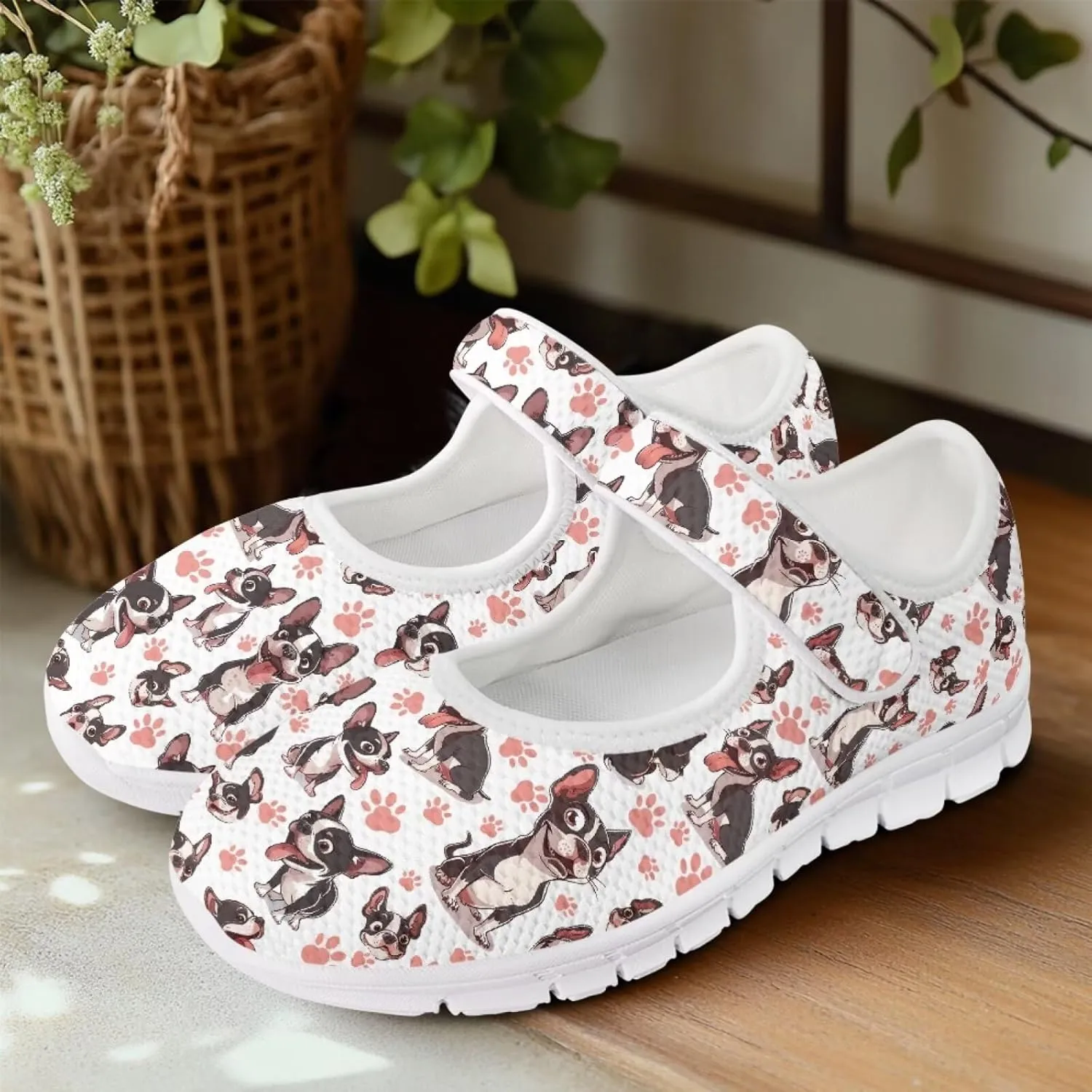 UNICEU Women's Mesh Flat Shoes Casual Low Top Mary Jane Shoes Dressy Shoes Anti Slip Breathable Athletic Shoes Comfortable Footwear
