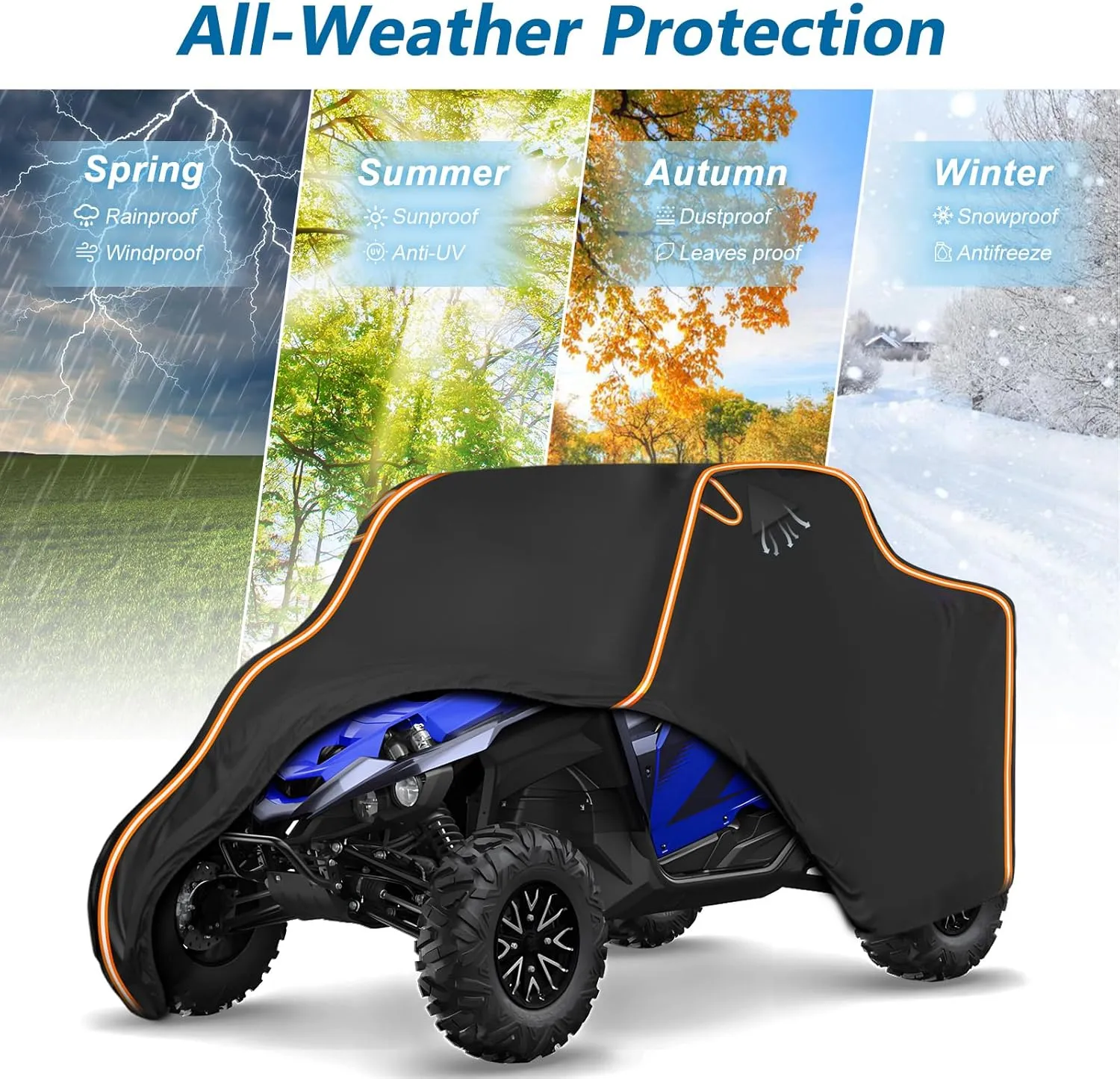 UTV Cover 4-6 Seater for Can-Am Defender/Polaris RZR/Yamaha YXZ/Kawasaki/Mule Teryx Large 159" x 68" x 77" UTV Cover Windproof Heavy Duty Waterproof Protection