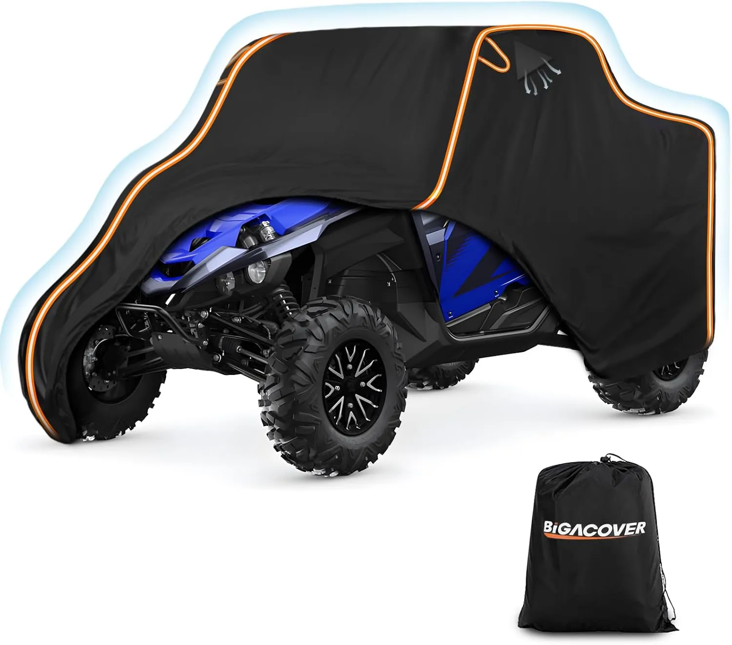 UTV Cover 4-6 Seater for Can-Am Defender/Polaris RZR/Yamaha YXZ/Kawasaki/Mule Teryx Large 159" x 68" x 77" UTV Cover Windproof Heavy Duty Waterproof Protection