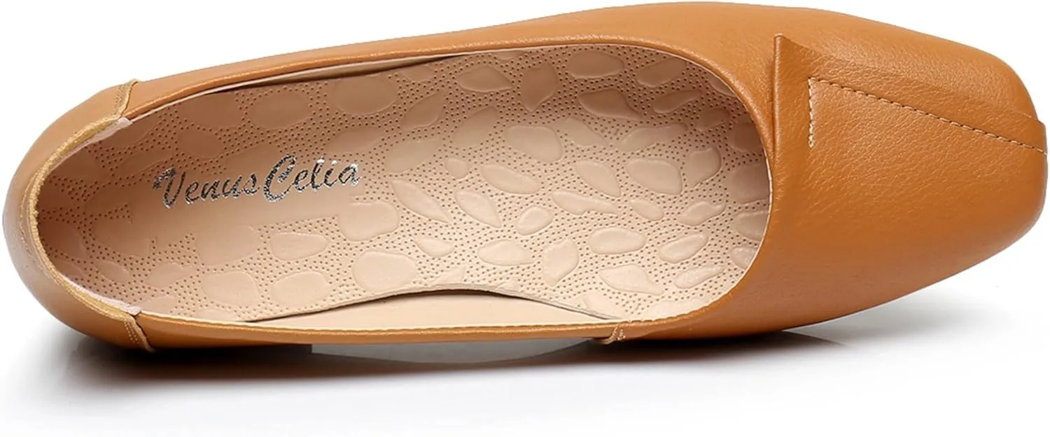 VenusCelia Women's Plain Dance Flat Shoe
